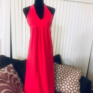 Red Backless Maxi Dress